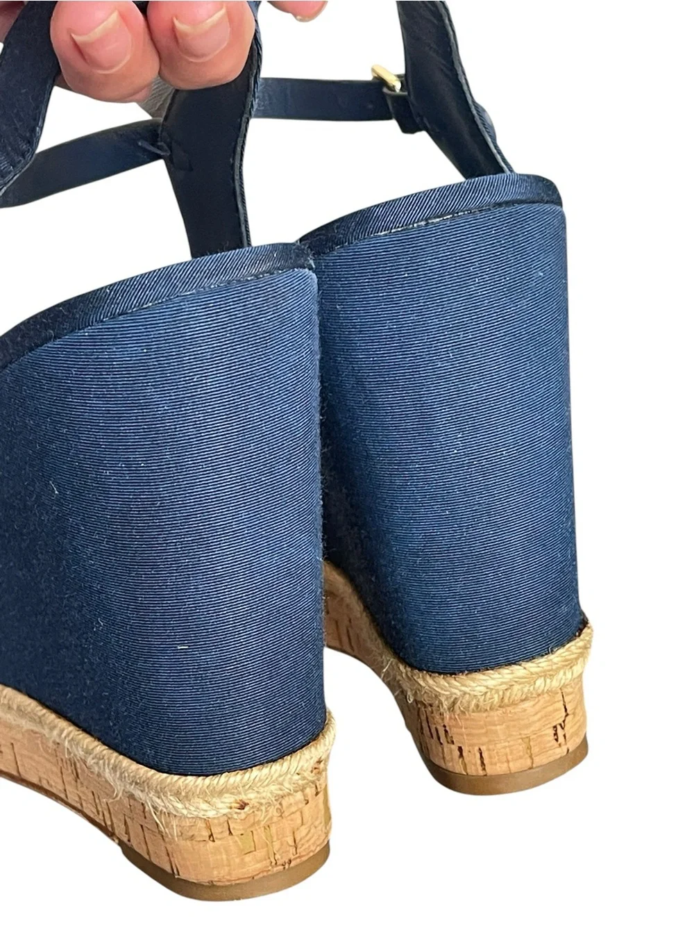Tory Burch Penny Bow Platform Wedge Sandals Ankle Strap Buckle Women Shoes 10M